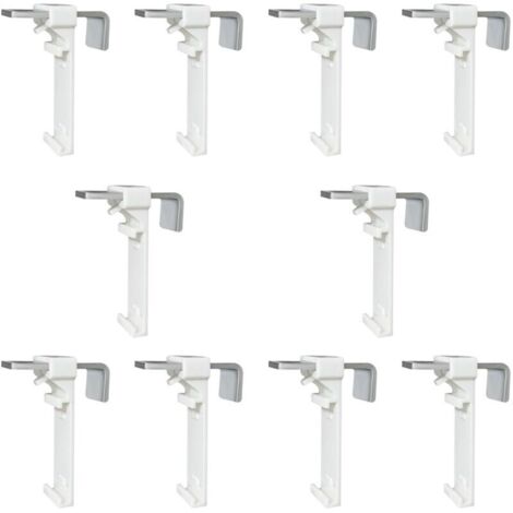 Lot de 10 supports de serrage pour store enrouleur double, store double sans perçage, à clipser et à coller, comme accessoire de rechange pour la fixation sur une fenêtre en PVC fixe