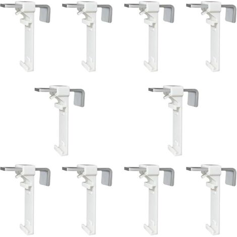 Lot de 10 supports de serrage pour store enrouleur double, store double sans perçage, à clipser et à coller, comme accessoire de rechange pour la fixation sur une fenêtre en PVC fixe