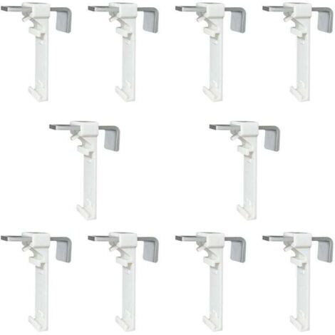 Lot de 10 supports de serrage pour store enrouleur double, store double sans perçage, à clipser et à coller, comme accessoire de rechange pour la fixation sur une fenêtre en PVC fixe