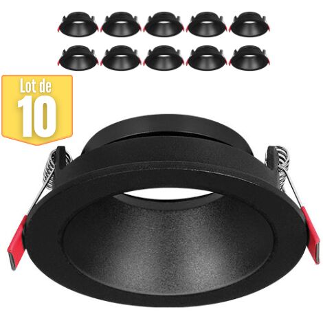 Lot de 10 Supports de spots Beta B rond noir/noir MR16 GU10/GU5.3
