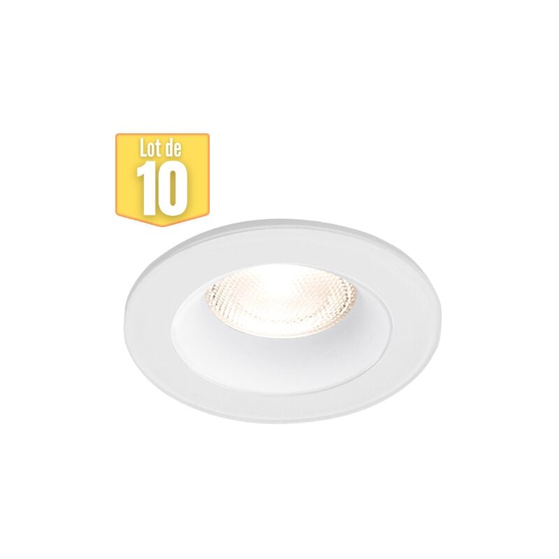 Lot de 10 supports de spots encastrables rond blanc IP54