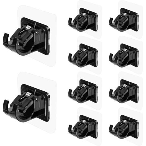 Lot de 10 supports de tringle à rideau auto-adhésifs – Installation sans perçage – Capacité de charge 3 kg – Pour surfaces lisses