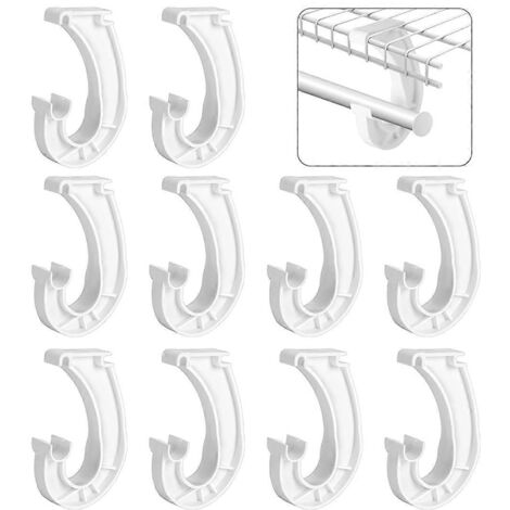 Lot de 10 supports de tringle à vêtements suspendus, supports de tringle pour étagère de placard, blancs
