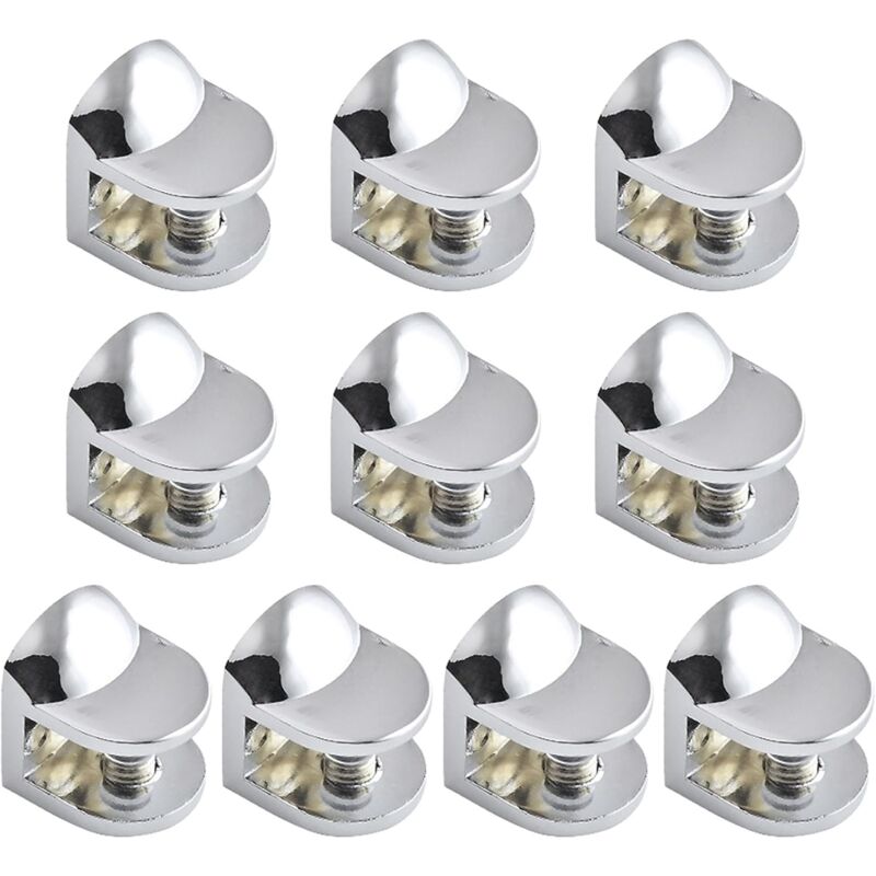 Lot de 10 supports de verre en métal rouille style moderne Fixation rapide pour cadre et cloisons
