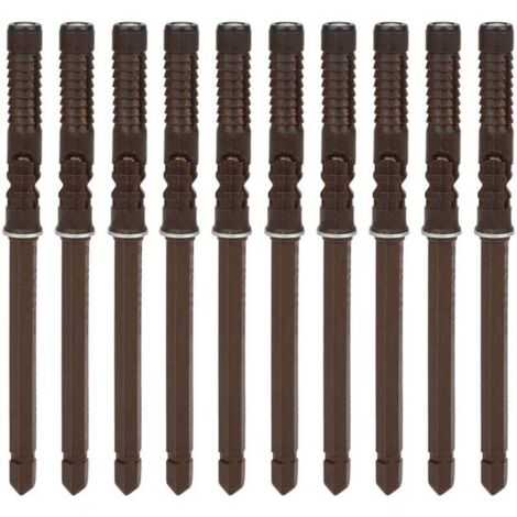 Lot De 10 Supports Muraux Invisibles Pour Étagère 10 x 100 Mm Marron Avec Embouts Forte Capacité De Charge Pour Bibliothèque Flottante Ou Étagères Murales Diy