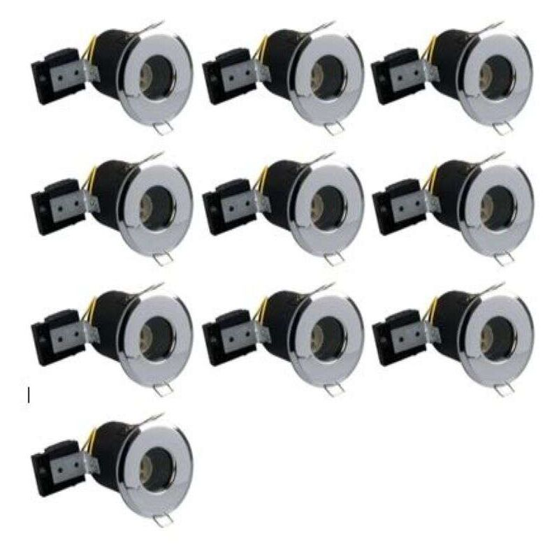 Lot de 10 Supports RT2012 étanche IP65 bbc fixe aluminium Chrome ф73mm