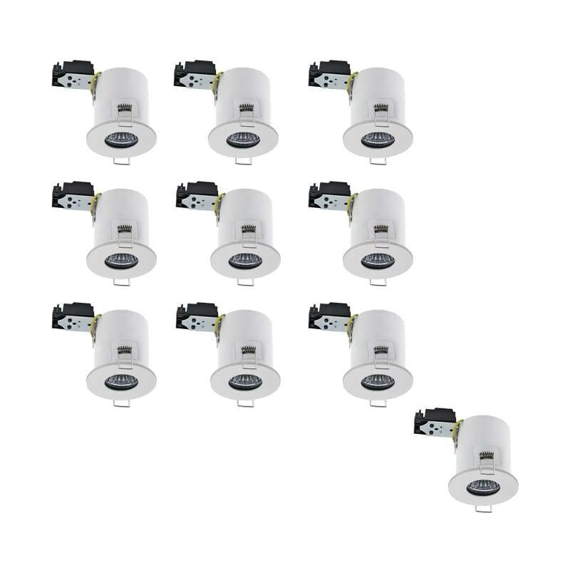 Leclubled - Lot de 10 Supports RT2012 étanche IP65 bbc fixe Blanc 75mm