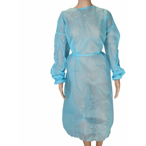 Lot de 10 surblouses de protection jetables - Taille unique - Bleu - Vivezen