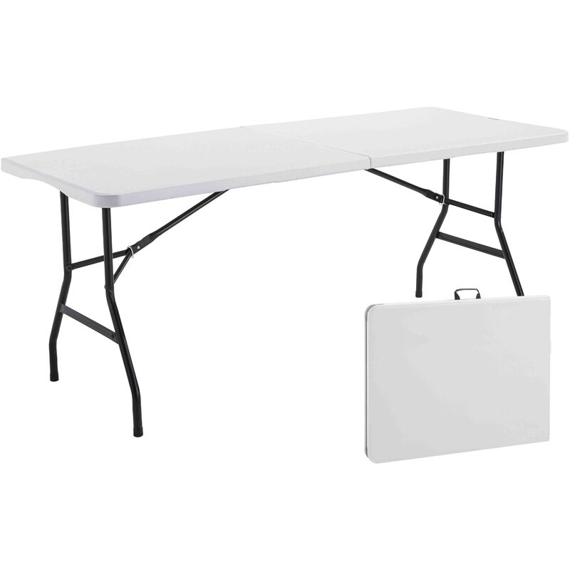 Lot de 10 tables pliantes 8 places 180cm - Blanc