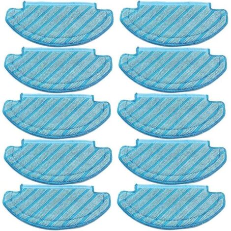 Lot de 10 Tampons de Nettoyage Lavables Compatible avec Robots Aspirateurs Ecovacs Deebot et Yeedi