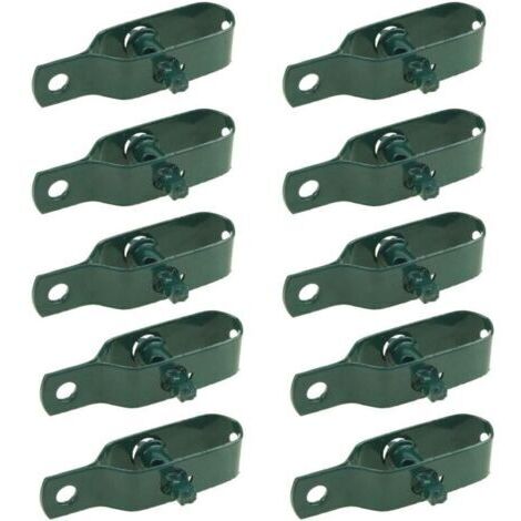 Lot de 10 tendeurs de fil de clôture électrique en acier au carbone pour bétail, bétail, chevaux, ferme, jardin, câble à cliquet, 96 mm d'épaisseur, vert