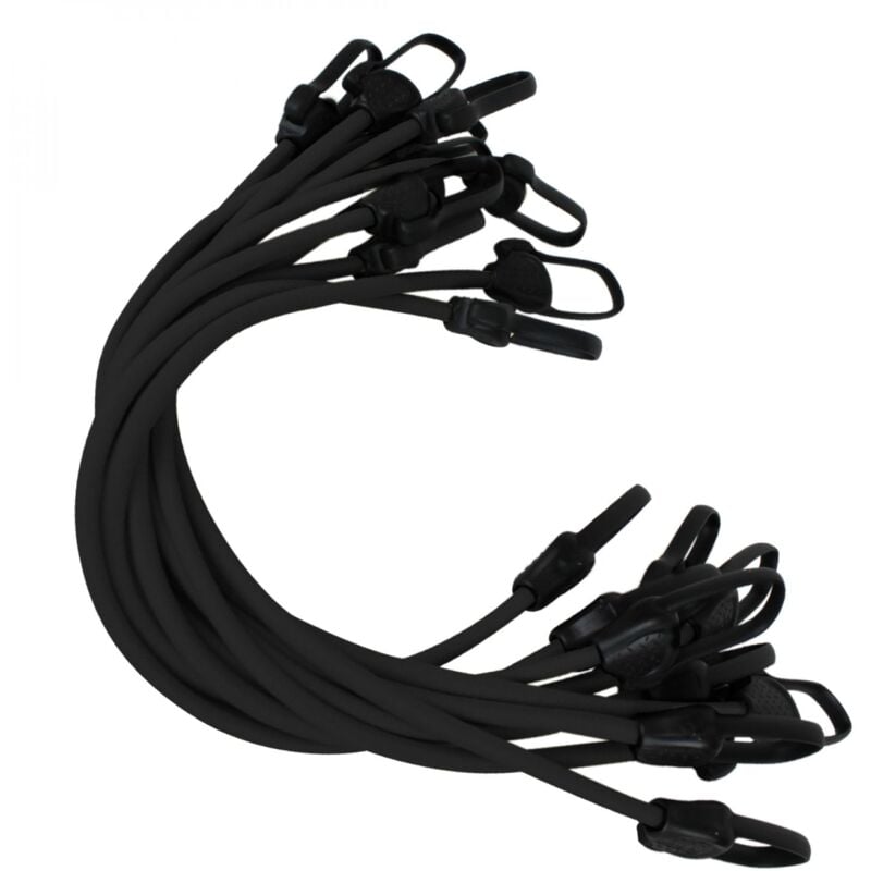 Linxor - Lot de 10 tendeurs sandows sécurisés et normés - Noir