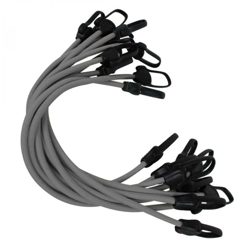 Linxor - Lot de 10 tendeurs sandows sécurisés et normés - Gris