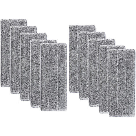 Lot de 10 têtes de balai en microfibre, kit de nettoyage de rechange pour balai à franges, têtes de balai ménagères, compatibles avec les balais à franges plates, chiffon de nettoyage en microfibre,