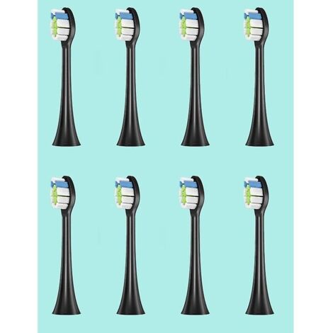 Lot de 10 têtes de rechange noires pour brosse à dents électrique sonique Philips HX6