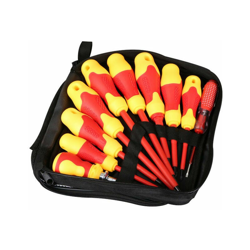 Lot de 10 tournevis isolés 220v-550v avec fentes magnétiques tournevis télescopiques multifonctions pour électricien