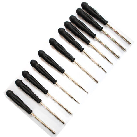 Lot de 10 tournevis réglage carburateur – Formes D, double D, étoile, Pacman, plat – Pour tronçonneuses et débroussailleuses
