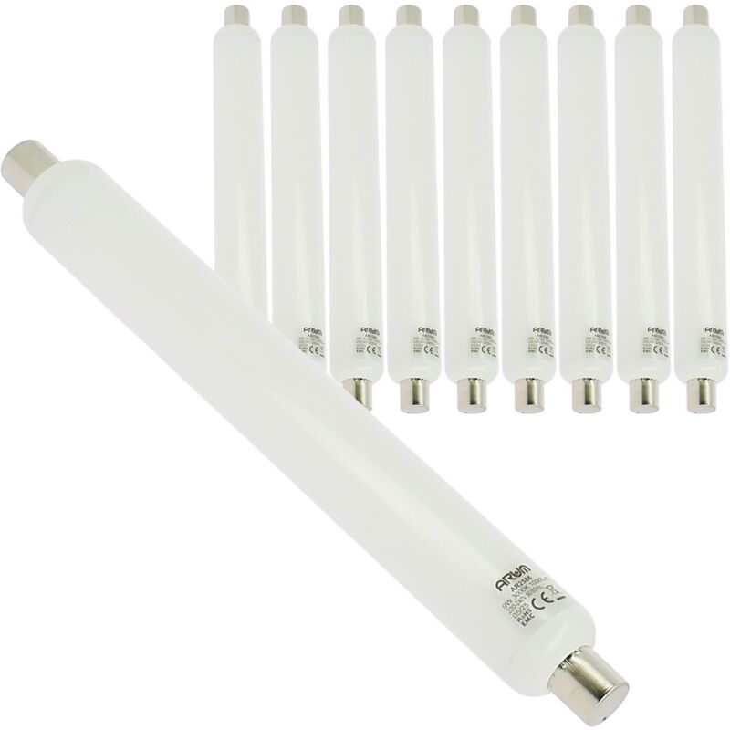 Arum Lighting - Lot de 10 tubes lino led S19 9W Eq 60W Température de Couleur: Blanc Chaud 3000K