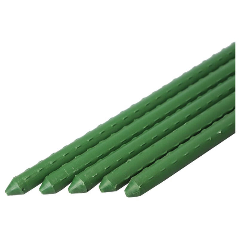 Shining House - Lot de 10 Tuteurs pour Plantes, 90 cm, ø 11 mm, Acier recouvert de Plastique, pour potager, végétaux, Vert