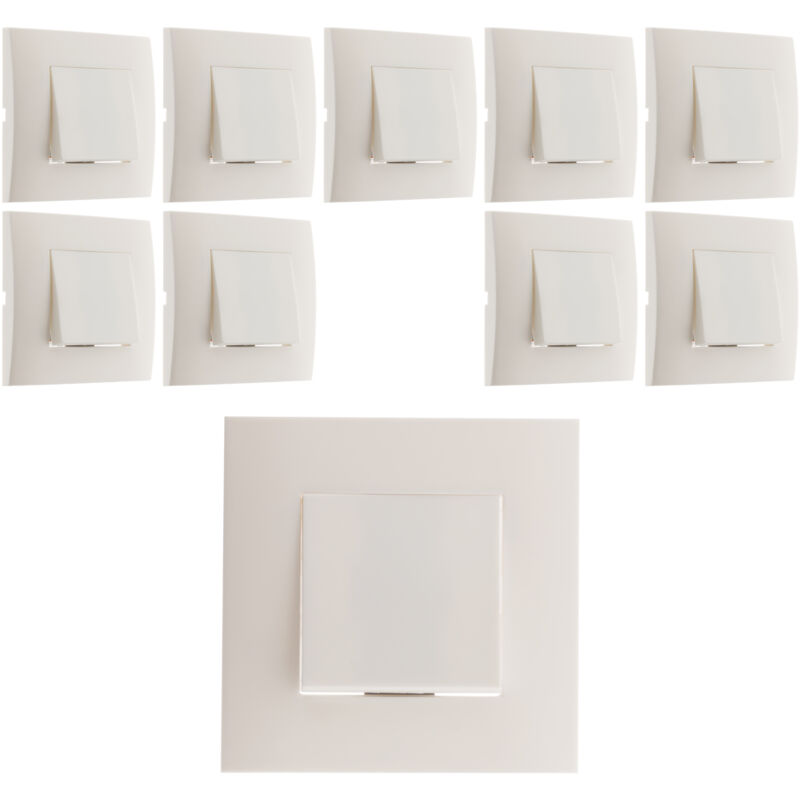 Simplea - Lot de 10 Va et vient montés module large Blanc