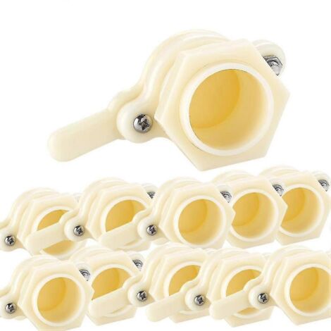 Lot de 10 vannes en nylon renforcé pour l'extraction du miel, avec écrous papillon, idéal pour une utilisation dans des seaux et certains extracteurs de miel. - AquaForge