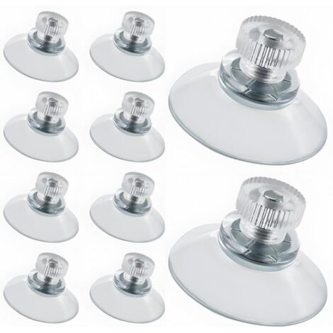Lot de 10 ventouses de 25 mm pour fenêtre, ventouse avec filetage et écrou moleté (forte adhérence), crochets à ventouse, pour miroir, fenêtre, porte, mur et autres surfaces lisses