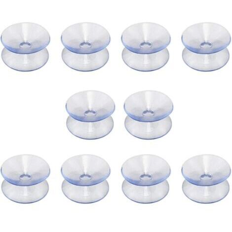 Lot de 10 ventouses double face en caoutchouc de silicone pour dessus de table - Compatible avec plateau en verre - Ventouse transparente sans crochets - Taille : 35 mm