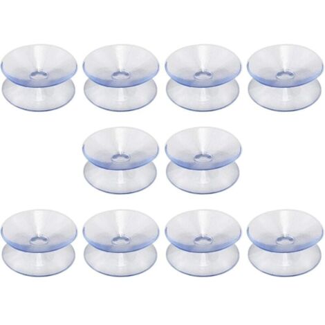 Lot de 10 ventouses double face en caoutchouc de silicone pour dessus de table - Ventouse transparente sans crochets - Compatible avec plateau en verre - Taille : 35 mm-LIAIKI