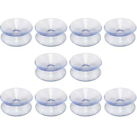 Lot de 10 ventouses double face en silicone  pour plateau de table, ventouse transparente sans crochets, compatible avec plateau en verre, taille : 35 mm