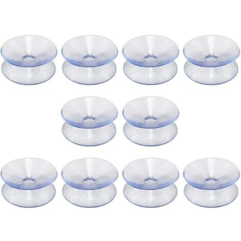 Lot de 10 ventouses double face en silicone Ulisem pour plateau de table, ventouse transparente sans crochets, compatible avec plateau en verre, taille : 35 mm