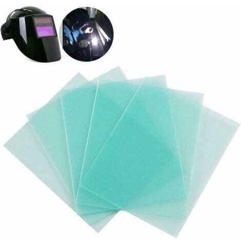 Lot de 10 verres de rechange pour casque de soudage – Polycarbonate ignifuge – Dimensions 110 x 90 mm – Protection contre étincelles