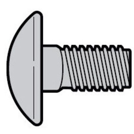 Lot de 10 Vis à tête bombée M6 X 16 à collet carré Hormann