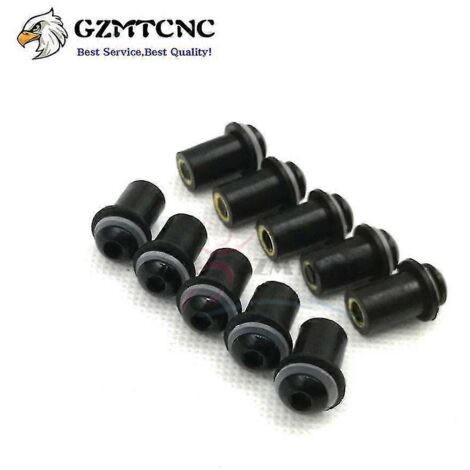 Lot de 10 vis de pare-brise M5 avec rondelle et écrou pour Yamaha YZF R1 R6 R7 600R 750R 1000R FZ1 FZ6 FZ6R FJR1300 - Noir