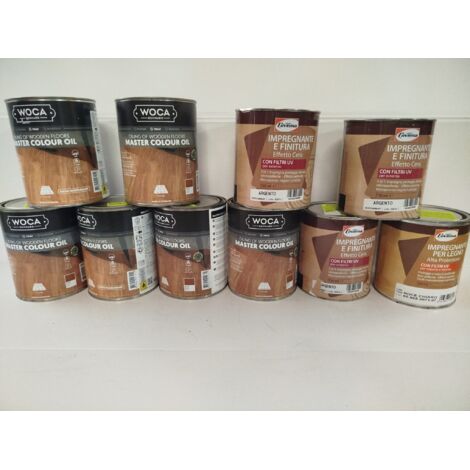 Lot de 10 - WOCA DENMARK ET COVEMA - Huiles et imprégnants bois - 1L et 750ml - Protection UV et haute résistance - Voir photos