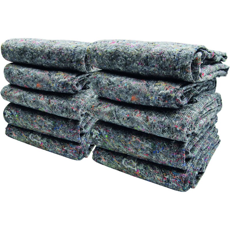 Relaxdays - Lot de 10 x Couvertures de déménagement pour travaux, transport, stockage, non-tissé recyclé, protection 150x200, 1500x2000mm, gris