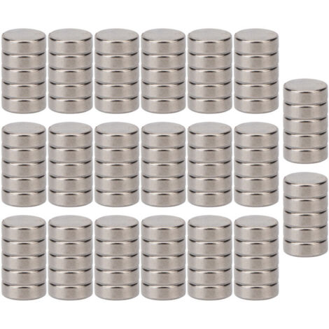 Lot de 100 aimants ronds en néodyme à fort magnétisme pour réfrigérateur à monter soi-même 6 x 2 mm