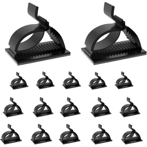 Lot de 100 attaches-câbles autocollantes, organisateur de câbles, porte-câbles, clips de fixation pour cordons, noir-AquaForge