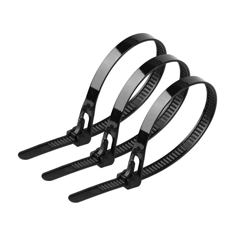 Fei Yu - Lot de 100] Attaches de Câble Réutilisables, Nylon Ultra Résistant Serre Câble Flexible Zip Cable Ties avec Slipknot(Noir)