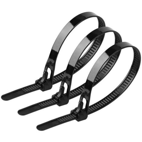 [Lot de 100] Attaches de Câble Réutilisables, Nylon Ultra Résistant Serre Câble Flexible Zip Cable Ties avec Slipknot(Noir)-Fei Yu