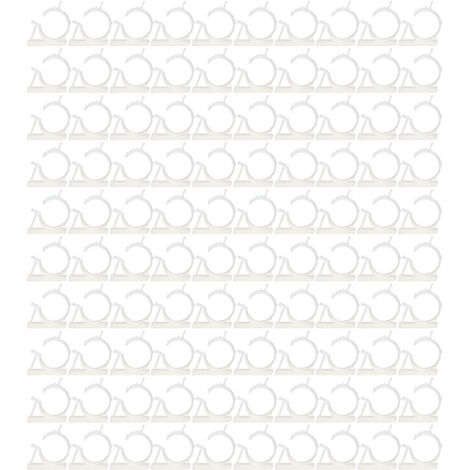 Lot de 100 attaches de câbles adhésives blanches en nylon PA66.
