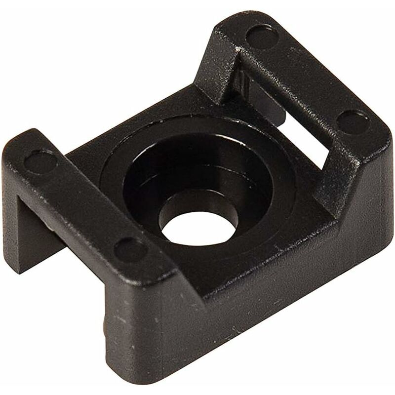 Lot de 100 attaches de câble noires à visser – Attaches de câble jusqu'à 5 mm de large – Trou de vis de 4 mm (M4) – Fixation de câble à fixer sur