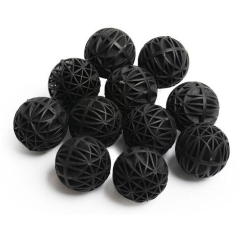 Lot de 100 bio-balles de 16 mm pour filtres d'aquarium, portables, en coton, pour une utilisation à sec et en milieu humide, pour pompe à air et nettoyage.