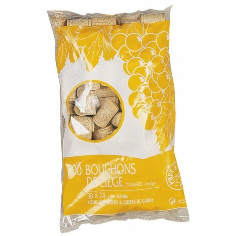 Lot de 100 bouchons en liège 37x24mm – Pour bouchage de bouteilles – Solution efficace pour conservation des liquides – Duhallé