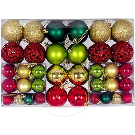 Lot de 100 boules de Noël incassables à suspendre pour sapin de Noël