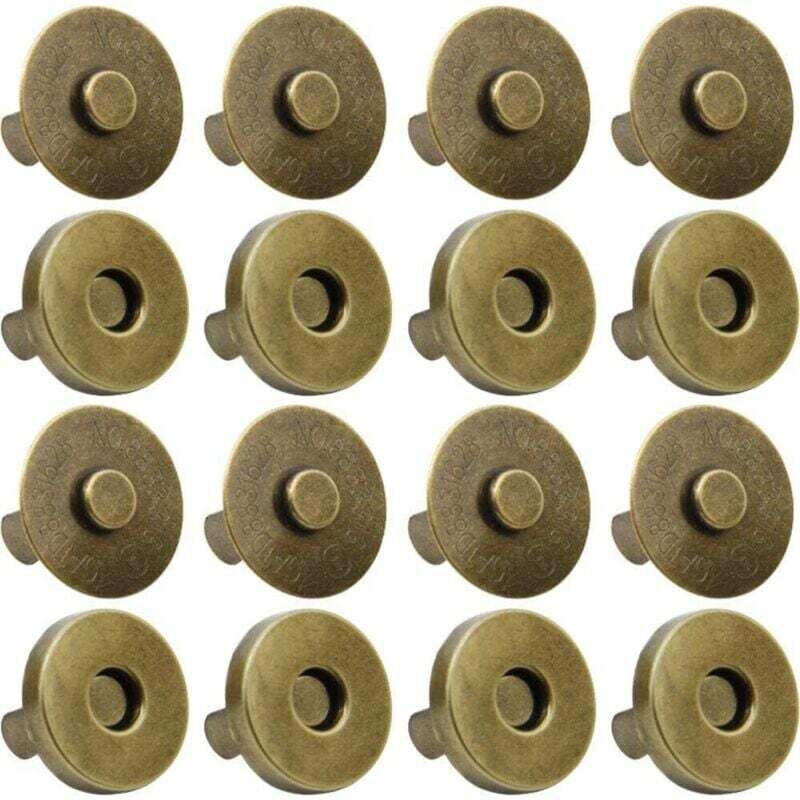 Lot de 100 boutons-pression magnétiques pour sac à main, vêtements, cuir (14 mm, laiton antique)