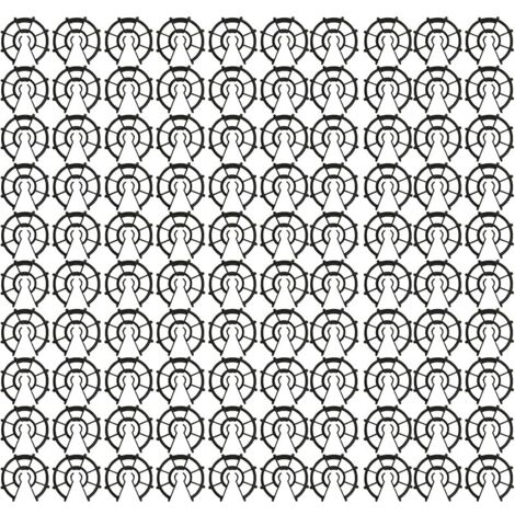 Lot de 100 Cales d'armatures pour Fer à Béton de Ø6 à Ø12, Enrobage Epaisseur 20 mm, pour Fixation Verticale, Dalle Armé Ferraillage, Accessoire de Coffrage à Clipser, Plastique, Noir