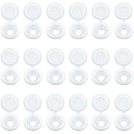 Lot de 100 Capuchons Blanc de Vis à Charnière Bouchons à Vis en Plastique pour Meubles Placards Étagères