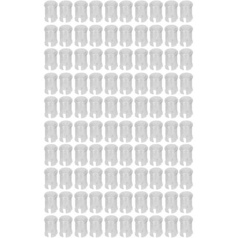 Lot de 100 capuchons de diode lumineuse, couvercle de protection pour diode électroluminescente, support de 5 mm, support à clip transparent