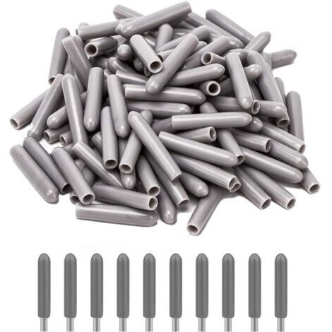 Lot De 100 Capuchons De Protection Pour Paniers À Vaisselle, Cache-Grilles Pour Lave-Vaisselle, Protection Antirouille Extra-Résistante(Gris).