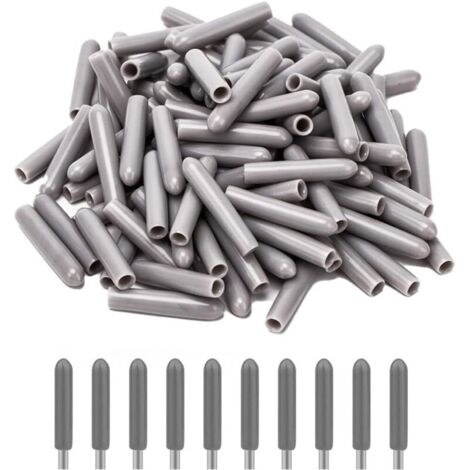 Lot De 100 Capuchons De Protection Pour Paniers À Vaisselle, Cache-Grilles Pour Lave-Vaisselle, Protection Antirouille Extra-Résistante(Gris).